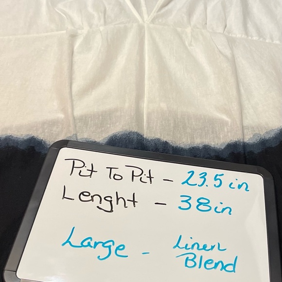 Old Navy Swim Cover Dress Womens Large Ombre Linen Blend Tasseled Beach Vacation - Picture 9 of 9